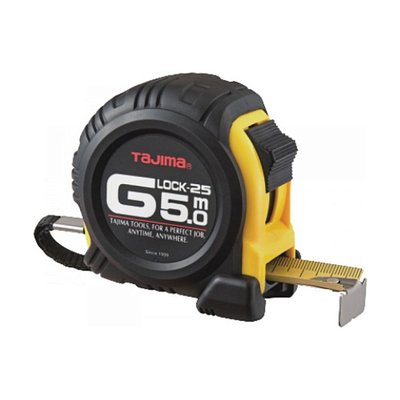 Рулетка будівельна ударостійка Tajima G-Lock 5м×25мм (G5P50MY) 550 фото