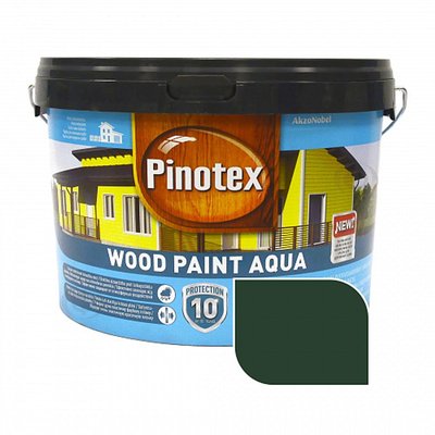 Фарба для дерева Pinotex Wood Paint Aqua, атмосферостійка, зелена, 2.5 л 5555705 фото