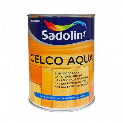 Лак на водной основе Sadolin Celco Aqua для стен и потолка, матовый, бесцветный, BC, 1 л 5072663 фото