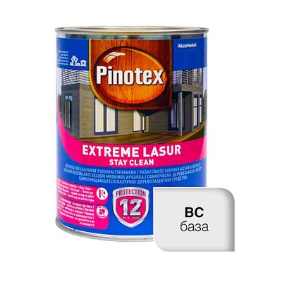 Просочення для дерева Pinotex Extreme Lasur самоочисне, безбарвне, BC, 1 л 5302327 фото