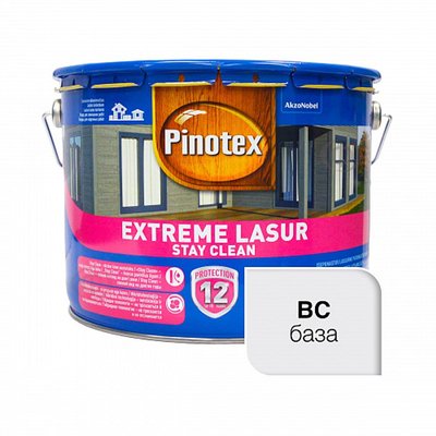 Просочення для дерева Pinotex Extreme Lasur самоочисне, безбарвне, BC, 10 л 5308746 фото