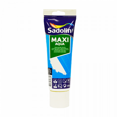 Дрібнозерниста вологостійка легка шпаклівка Sadolin Maxi Aqua для стін та стелі, сіра, 250 г 5242826 фото
