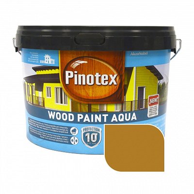 Фарба для дерева Pinotex Wood Paint Aqua, атмосферостійка, жовта, 2.5 л 5555706 фото