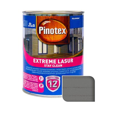 Просочення для дерева Pinotex Extreme Lasur самоочисне, кам'яно-сіре, 1 л 5748647 фото