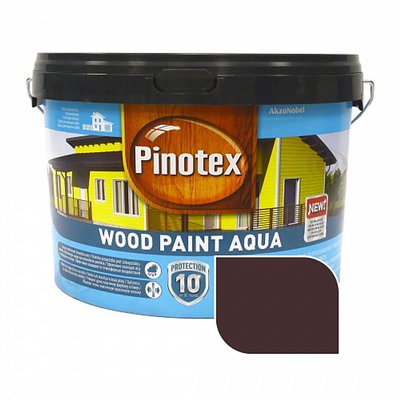 Фарба для дерева Pinotex Wood Paint Aqua, атмосферостійка, коричнева, 2.5 л 5555699 фото