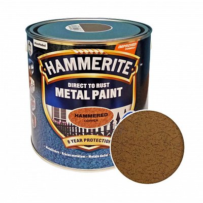Фарба молоткова 3 в 1 по металу Hammerite Metal Paint Hammered захисна, мідна, 2.5 л 5126306 фото